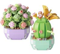 lbgwp60-2 Pièces Mini Fleurs Blocs De Construction De Plantes Succulentes Bouquet De Fleurs Bloc De Construction Kit De Blocs De Construction De Fleurs Pour Décoration D'Intérieur Diy Activité Manuel