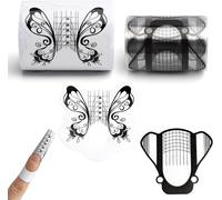 Lbgwp60-200 Pièces Chablon Papier À Ongles Chablons Et Formes Pour Ongles Modèles Gel Papillon Noir Nail Art Autocollant Conseils Extension Pour Gel Extension Ongle Uv