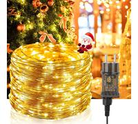 lbgwp60-20M 200Leds 8 Modes Ip65 Etanche Exterieure Avec Adapteur Alimentation Micro Led Decoration Pour Chambre Noël Mariage Fête Anniversaire Jardin (Jaune Chaud)