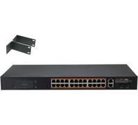 lbgwp60-24-Port Poe Commutateur 10/100M Plus 2-Port Gigabit 2-Port Sfp 1000M Liaison Montante 802.3 Af/At Built-In Dc48V 250M Transmission De Données Rack Mount