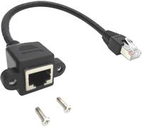 lbgwp60-25,4 Cm Cat6E Réseau Ethernet Rj45 M/F Blindé À Vis Montage Sur Panneau Câble D'Extension, Femelle Blindée Ethernet Rj45 Mâle À Femelle