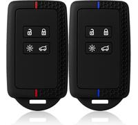 Lbgwp60-2pcs Coque Clé De Voiture Compatible Avec Clio, Me , Koleos, Kadjar, Twingo, Talisman, Captur, Espace, Dacia Duster - Étui Carte En Silicone Tpu 4 Boutons Clio 4¿Ligne Rouge + Bleue¿