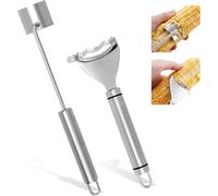 lbgwp60-2Pcs Ensemble Outils Pour Éplucheur Et Décaper Le Maïs, Raboteuse À Maïs En Acier Inoxydable Batteuse Grattoir Séparateur D'Épis Efficace Et Extracteur De Grains Pour Cuisine Restaurants