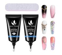 Lbgwp60-2pcs Nail Art Rhinstone Glue Gel 30g, Adhésif Gel Adhésif Super Fort Pour La Fixation De Bijoux En Pierre De Cristal De Pierre À Ongles, Colle À Ongles Strass Gel Pour Débutants Et Salons