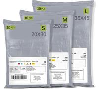 Lbgwp60-30pcs Enveloppe Plastique Expedition, Pochettes Emballage Colis Vinted, Sac D'expédition Opaque Scellé Autocollant Convient Pour Le Transport De Vêtements, Livres, Cartons Gris (35x45 25x35 2
