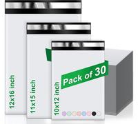 Lbgwp60-30pcs Pochettes Denvoie Colis Vinted, Enveloppe Plastique Expedition De Couleur Unie, 3 Tailles De Emballage Colis Vinted Imperméables Adaptés Aux Vêtements, Chaussures (Blanc)