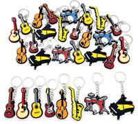 lbgwp60-30X Porte-Clés Instrument Musique Pour Faveurs Fête Musicale Décorations De Fête À Thème Musical Souvenirs Cadeaux Sur Thème De Musique, Ukulélé Guitare Électrique Violon Piano Saxophone Batt