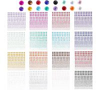 Lbgwp60-3600 Pcs Strass Autocollant, 16 Couleurs 2/3/4/5/6mm Auto-Adhésif Vi , Pierres Précieuses Cristal Pour Diy Artisanat Nail Body Maquillage Décoration