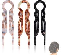 Lbgwp60-3pcs Épingles À Cheveux França S, Épingles À Cheveux En Forme De U Pour Femmes Et Filles Acétate Bâtons Torsadés Français Coiffure, Parfaits Pour Les Chignons Épais Fins Et Longs