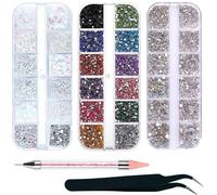Lbgwp60-4200 Pièces Strass Ongle Nail Art, 36 Tailles Cristal Ab Gemmes Avec Pincette Pick Up Et Stylo Pointeur Pour Ongles/Vêtements/Vi