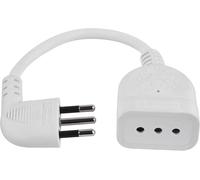 lbgwp60-46005 Mini Rallonge Gain De Place Avec Fiche Petite 10 A, Câble 20 Cm, Blanc/Marron