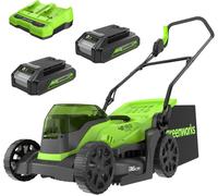 lbgwp60-48V (2X24V) Tondeuse À Gazon Sans Fil , 36Cm Largeur Jusqu'À 200M² ,40L Sac De Ramas Avec Batterie 2X2Ah Et Chargeur À Double Fente, Garantie 3 Ans, Gd24X2Lm36K2X
