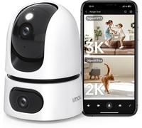 Lbgwp60 4K(5Mp+3Mp) Caméra Surveillance Wifi Intérieure À Double Objectif,Caméra 360°Avec Ai Détection De Personne/Animal/Son,Suivi Automatique,Vision Nocturne Couleur,Audio Bidirectionnel,Mode Privé