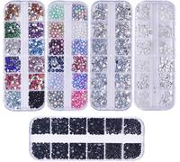 Lbgwp60-5 Boîtes 5500 Pièces Nail Art Ongles Strass Art D'ongle Précieuses De Cristaux Mélangés Clou Goujons Étoile De Perles De Pièrres Strass