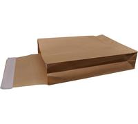 Lbgwp60-5 Pochettes Kraft Armé C4 Avec Soufflet De 70 Mm 229 X 324 Mm 135 G Kraft Renforcé Brun Auto Adhésive Enveloppe 22 X 33 Soufflet 7 Cm Armé Enveloppe Haute Pochette Expédition Solide Indéchira