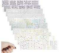 Lbgwp60-50 Feuilles 3d Design Stickers Ongles[Plus De 1800 Pcs], Autocollant Ongle D'art, Mix Couleur Auto-Adhésif Nail Art Sticker, Bricolage Autocollant À Ongles