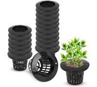 lbgwp60-50 Pcs Larges Gobelets En Filet À Lèvres, Pots De Pépinière En Plastique Pour Jardin Gobelets En Filet À Mailles Fendues Pots Panier Seau Pour Plantes Hydroponiques (Noir)