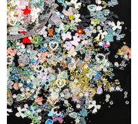 Lbgwp60-500 Pcs Mélange Deco Ongle Nail Art, 3d Décoratives Pour Nail Art D'ongles En Résine, Accessoires Strass Ongle Fleur Coeurs Pour L'art Des Ongles Décorations D'ongles Diy (Couleurs Mélangées)