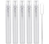 Lbgwp60-5pcs10ml Atom Urs De Parfum, Mat Flacons Vaporisateurs Vides En Plastique Pour Voyage Brume Fine Flacons Vaporisateurs Rechargeable Avec 0,5ml Tube Distributeur Pour Cheveux Vi