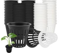 lbgwp60-60 Pcs Panier Hydroponique, Réutilisable Panier Hydroponie Pour Culture Hydroponique Aéroponique Plantation De Fleurs Jardinage (Noir & Blanc)