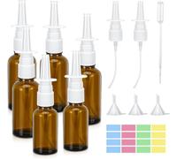 Lbgwp60-6pack Empty Glass Nasal Spray Bottles,30 Ml Et 20 Ml Glass Spray Bottles,Refillable Empty Spray Bottle,Avec Embouts,Étiquettes Vierges,Entonnoir,Paille,Pour Parfum,Huiles Essentielles,Solutio