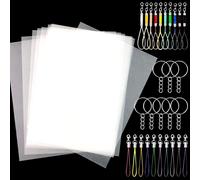 Lbgwp60-70pcs Papiers De Films Rétractables Pour Bricolage Avec 20pcs A4 Papier Thermorétractable Transparent Plastic Fou/Feuilles Rétractable Plastique, Et 50pcs D'accessoires De Porte-Clés