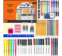 Lbgwp60-71 Pièces Kit Fourniture Scolaire, Trousse Scolaire Rentrée Scolaire Bureautique Pour Enfant Etudiant, Incluant Crayon 2hb, Crayon De Couleurs, Surligneur, Marqueur, Gomme, Colle