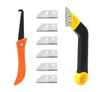 lbgwp60-8 Pièces Grattoir À Joints Grattoir Joint Carrelage Avec 6 Lames De Rechange Grattoir A Dejointer Carrelage Outil De Décapant À Coulis Pour Le Nettoyage De Carreaux De Sol Familiaux