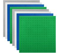 lbgwp60-8 Plaques Jeu De Construction, Compatible Avec La Plupart Des Marques, Jouet De Construction Pour Enfants, Plaque De Base Gr Verte Bleue Blanche