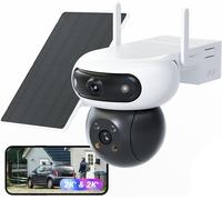 lbgwp60-8Mp(4Mp+4Mp) Camera Surveillance Wifi Exterieure Sans Fil À Double Objectif Motorisé, Camera Exterieur Solaire, Mode Always-On, Détection De Personne/Véhicule, Cb90 Dual+8W Panneau Solaire