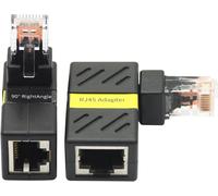 lbgwp60-90 Degrés Cat 6 Ethernet Extension Adaptateur 180 Degrés Rotatif Rj45 Mâle À Femelle Réseau 1000Mbps Adaptateur Connecteur Pour Ordinateur, Ordinateur Portable, Routeur - 2Pcs