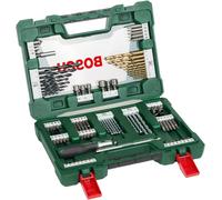 lbgwp60-Accessories 91 Pièces Jeu De Forets Et D'Embouts En Titane V-Line (Pour Le Bois, La Pierre Et Le Métal, Y Compris Tournevis À Cliquet Et Tige Magnétique, Accessoires Outils De Perçage)