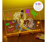 Lbgwp60-Acrylique Lumineuse Mes Led, Tableau Acrylique Effaçable, Tableau Effaçable À Sec En Acrylique Avec 7 Couleurs Stylo, Avec Support Réglable, Essuyable, Bloc-Notes, Tableau D'écriture, Mémo