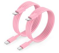 Lbgwp60-Apple ¿ Lot De 2 Câbles De Charge Rapide Usb C Vers Lightning Pour Iphone 13/14, Extra Long, Certifié Mfi, Compatible Avec Iphone 14 Pro /13 Mini/12/11/Xr/Xs /8 Plus ¿ Rose