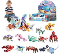 lbgwp60-Aquarium Marin Mini Bloc De Construction Enfant, Lot De 12 Animaux Marins Brique De Construction, Aadeau Anniversaire Enfants Invites Pour Garçons Et Filles De 6, 8, 10, 12 Ans Et