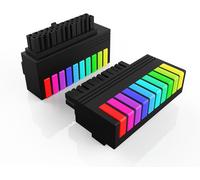 lbgwp60-Arc-En-Ciel Argb Atx 24 Pin 90 Degrés Adaptateur D'Alimentation Rgb Pour Pc Carte Mère Femelle À Mâle, Alimentation Pc