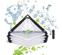 lbgwp60-Bâche Imperméable Transparente Avec ?illets-Pour Meubles De Jardin-Utilisable En Extérieur-Imperméable À La Pluie-Isolation Des Plantes-Résistant À La Poussière-Avec Cordon De Serrage 2 X 1 M