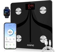 Lbgwp60-Balance Pèse Personne Rechargeable Usb, Balance Connecté Bluetooth Impedancemetre Avec 13 Données Corporelles (Bmi/Muscle/Eau/Graisse Corporelle), 11""X11¿, 400bl/180kg, Noir