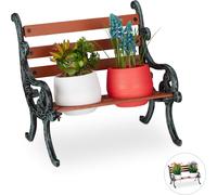 Lbgwp60-Banc, Fonte Et Bois, Support De Plantes Pour Pots À Fleurs, Différentes Dimensions, Brun/Gris-Vert, Marron, 2 Halter