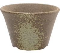 Lbgwp60-Banko Series Petit Pot À Bonsaï Rond En Céramique Fait Main Artisanalement Avec Trou De Drainage 11 Cm, Fabriqué Au Japon, Pot De Fleurs Pour Plantes Our Cactus - Marron Et Or Blanc
