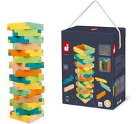 Lbgwp60-Baril De Construction En Bois 60 Pièces - Jeu De Construction - Apprentis Motricité Fine Et Concentration - Bois Hêtre Massif Certifié Fsc - Peint L'eau - Dès 4 Ans, J08300