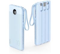Lbgwp60-Batterie Externe 10000mah Câble Intégré Power Bank Usb C 2.4a Et 5 Sorties Ultra Mince Batterie Portable Avec Lecran Led Pour Iphone,Samsung,Huawei Veste Chauffante
