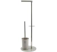 lbgwp60-Bergamo Porte-Rouleau Wc Wc En Acier Inoxydable Et Verre Support Taupe 3 En 1