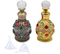 Lbgwp60-Bouteillede Parfum En Verre, 2pcs Flacon De Parfum En Verre Rechargeable Vide Cristal Rétro Bouteille De Parfum D'huiles Essentielles Avec Entonnoir De Remplis 15ml