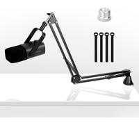 lbgwp60-Bras Micro À Profil Bas, Support Micro Low Profile Réglable Pour Blue Yeti Fifine Am8 K658 Razer Seiren Mini Hyperx Rode, Perche De Micro À Profil Bas Pour Gaming, Streaming