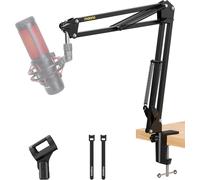lbgwp60-Bras Micro, Bras De Micro Métallique Réglable Pour Podcasts, Jeux, Streaming Et Enregistrement, Avec Pince De Bureau, 3/8'' Vers 5/8'' Vis Adaptateur, Ba20 Noir