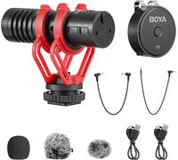 lbgwp60-By-Mm1W Microphone Externe Sans Fil/Filaire Avec 3 Motifs Polaires Pour Appareil Photo Reflex Numérique/Iphone/Téléphone, Enregistrement Youtube, Flux D'Entrevue (1 Tx + 1 Rx)