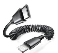 Lbgwp60-Câble De Charge Usb C Lightning À Ressort Pour Iphone 14 Pro , Extensible De 1,5 M, Pour Iphone 14/13/12/11/Se/X/8/7, Ipad, Airpods, Apple Carplay, Cordon Spiralé Usb C Certifié Mfi