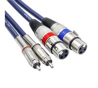 lbgwp60-Câble Double Xlr Femelle Vers Rca, Robuste 2 Xlr Femelle Vers 2 Rca Mâle Câble De Connexion Audio Stéréo Hi-Fi Stéréo Câble De Connexion Microphone Câble De Connexion Filaire - 1.5 Mètres