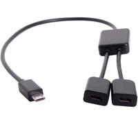 lbgwp60-Câble Micro Usb 2.0 Otg Vers Deux Ports Micro Usb 2.0 5 Broches Femelle Compatible Avec Ordinateur Portable, Pc, Souris Et Disque Flash